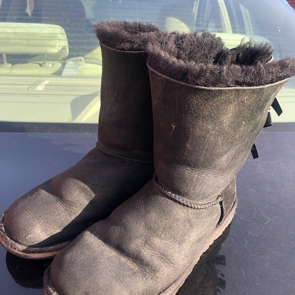 UGG Australia Bailey Bow II 1002954 Women’s Gray Winter Boots Size 7 - Picture 4 of 14